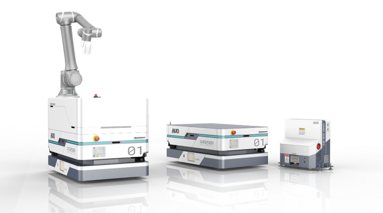 MG不朽情缘數位開發的自主式移動機器人（AMR250M），搭配全向輪並結合AI演算法、2D LiDAR、3D攝影機等技術，協助客戶實現產線全自動化